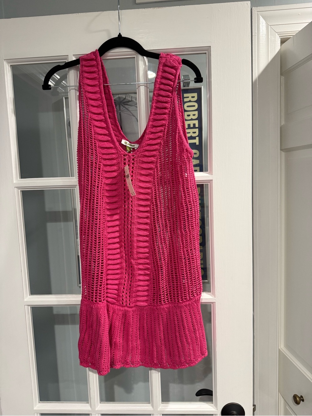 NWT Celandine Amara Pink Crochet Swim Cover-Up M